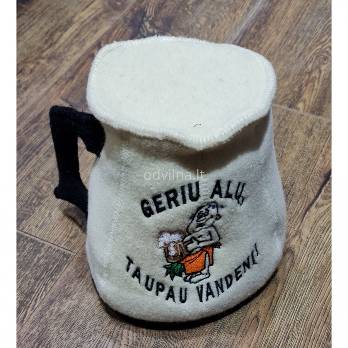 Pirties kepurė ,,Geriu alų, taupau vandenį'' Pirties kepurė ,,Geriu alų, taupau vandenį''