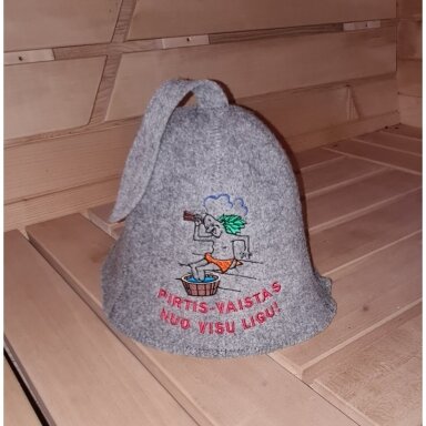 Pirties kepurė ,,Pirtis-vaistas nuo visų ligų"