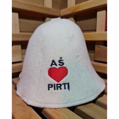 Pirties kepurė ,,Aš myliu pirtį"