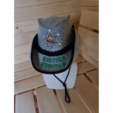 Pirties kepurė ,,Kaubojiška - pirties šerifas''