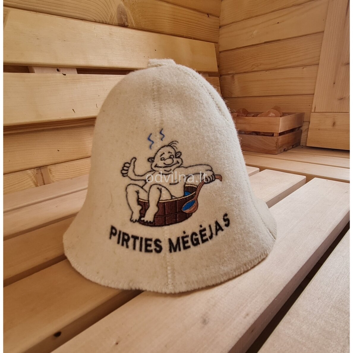 Vilnonė pirties kepurė ,,Pirties mėgėjas" Vilnonė pirties kepurė ,,Pirties mėgėjas"