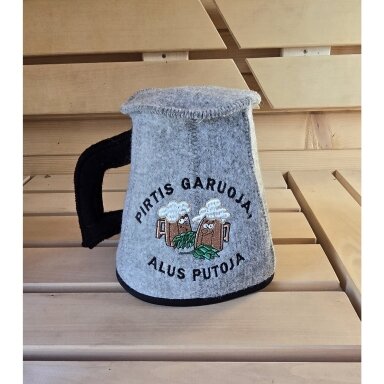Vilnonė pirties kepurė ,,Pirtis garuoja, alus putoja"